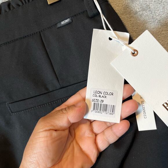 Reiko Leon Tapered Cigarette Fit Pants in Black Size 29 NEW - Picture 10 of 11